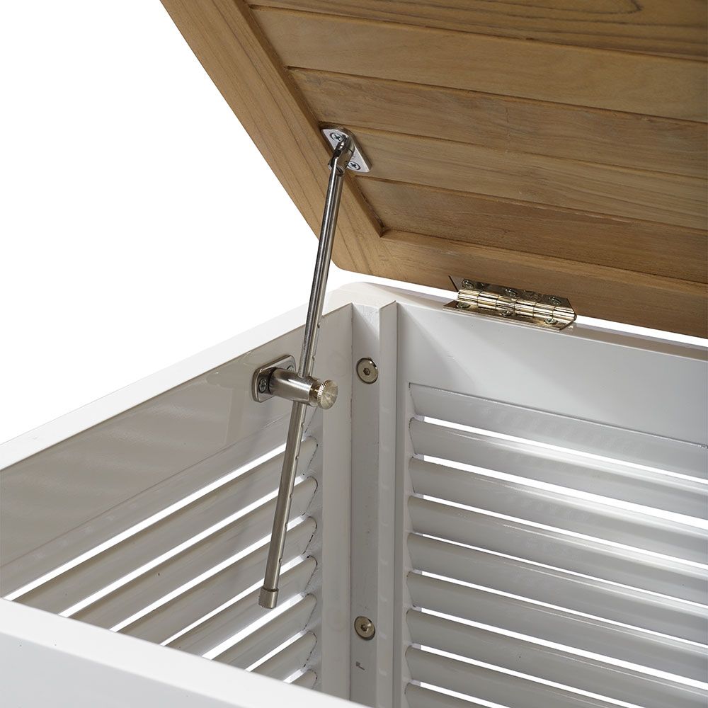 Classic storage box 30x90 cm teak/white