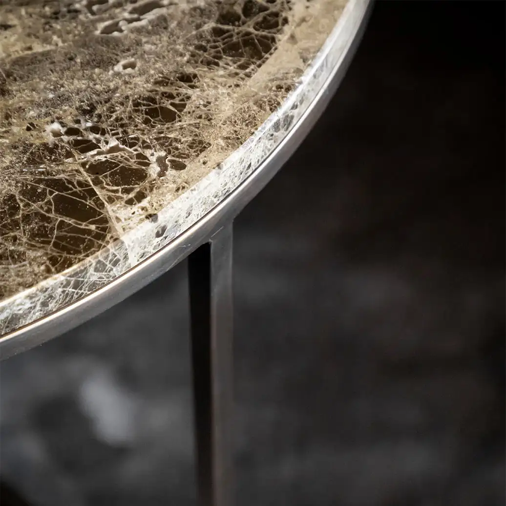 Cedes Coffee Table Brown Marble Ø100 Cm