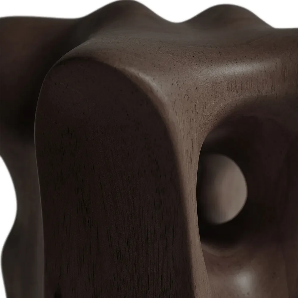 Organic sculpture - varnished mahogany - dark brown