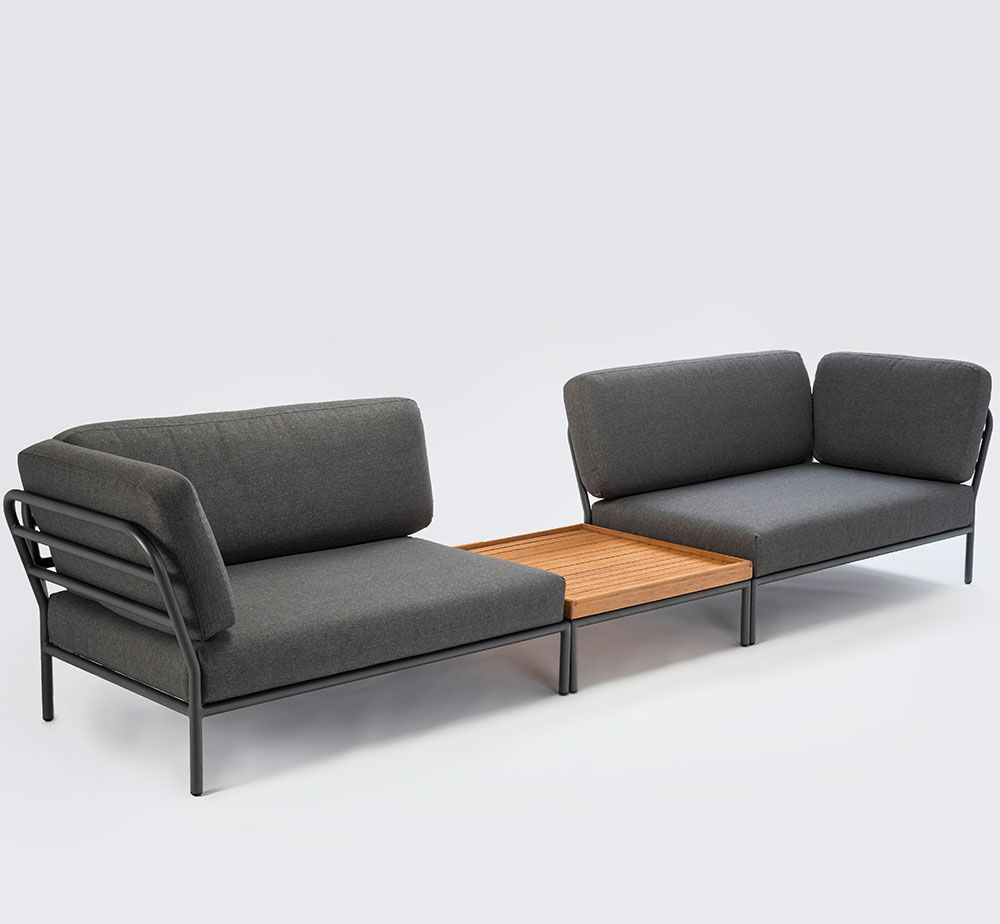 Level coffee table 41x81 cm grey aluminium