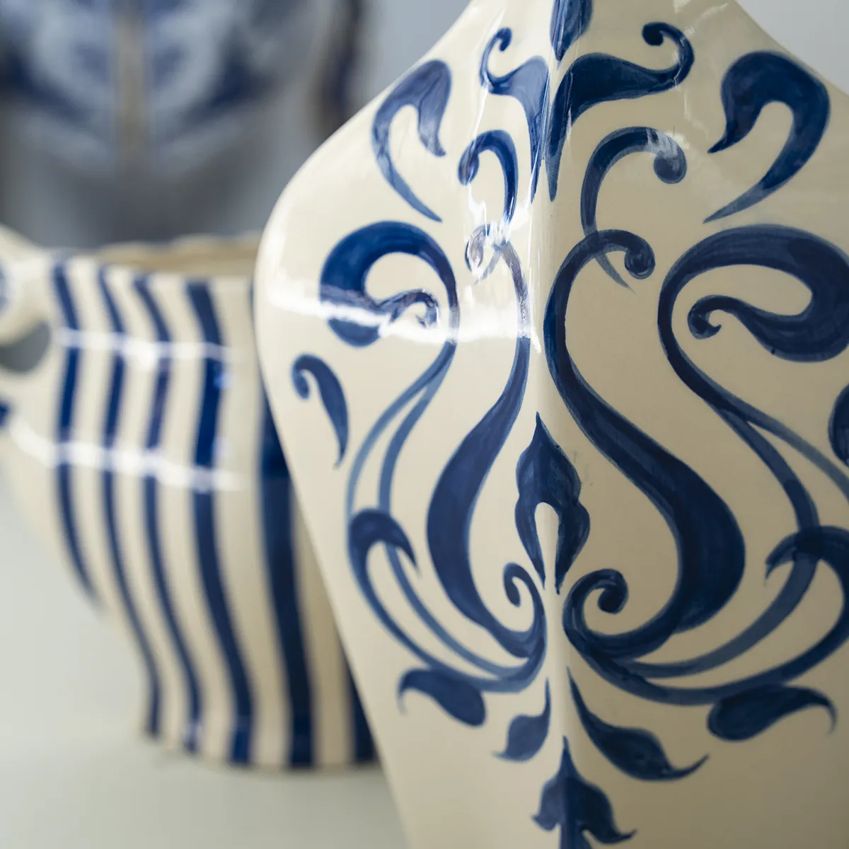 Decorative Vase Blu 1 H50 cm