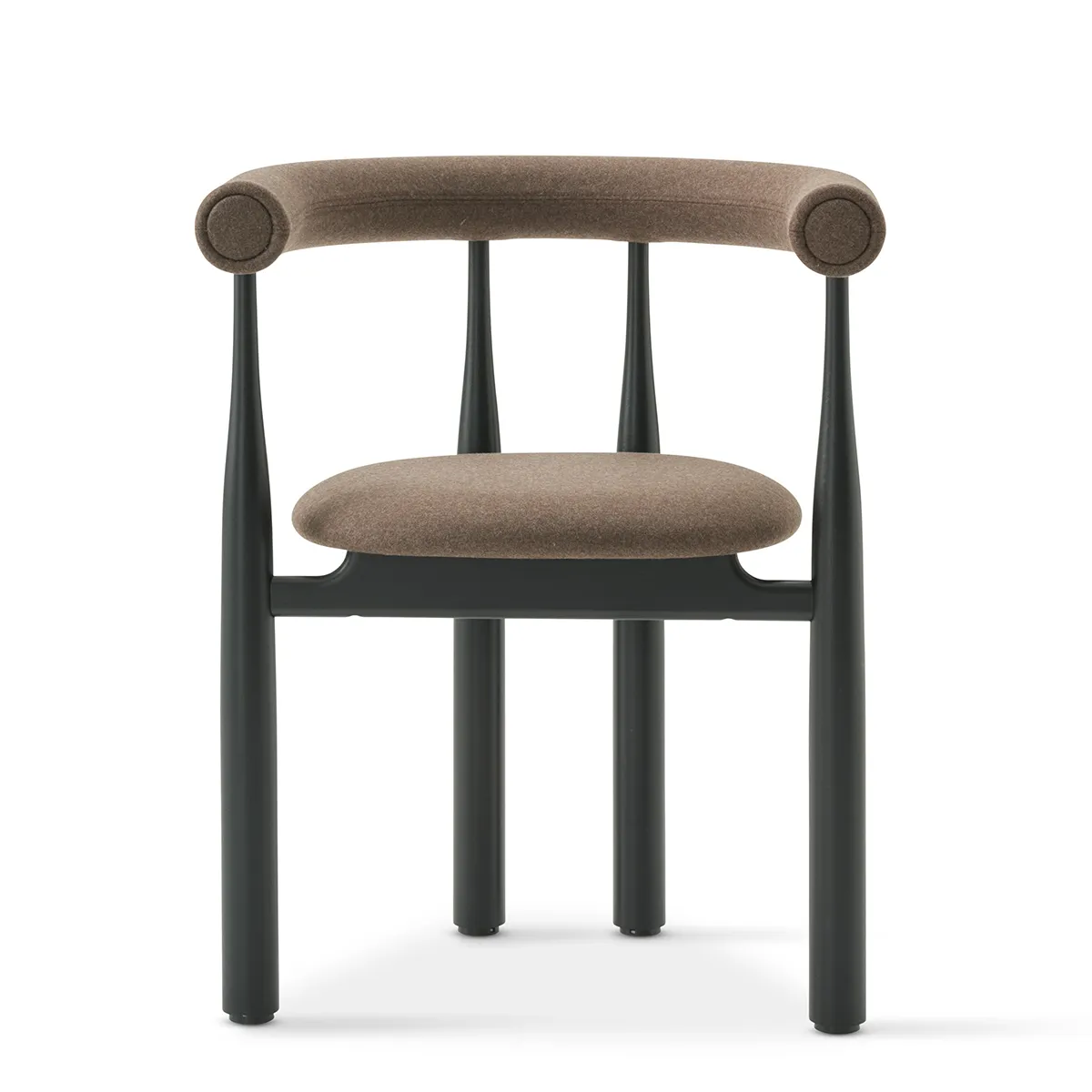 Upholstered Dining Chair Bukowski Black Wooly