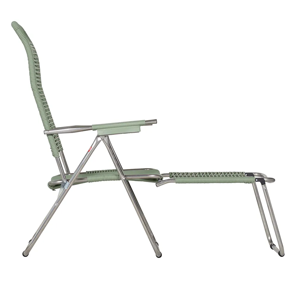 Spaghetti sun lounger sage green aluminium