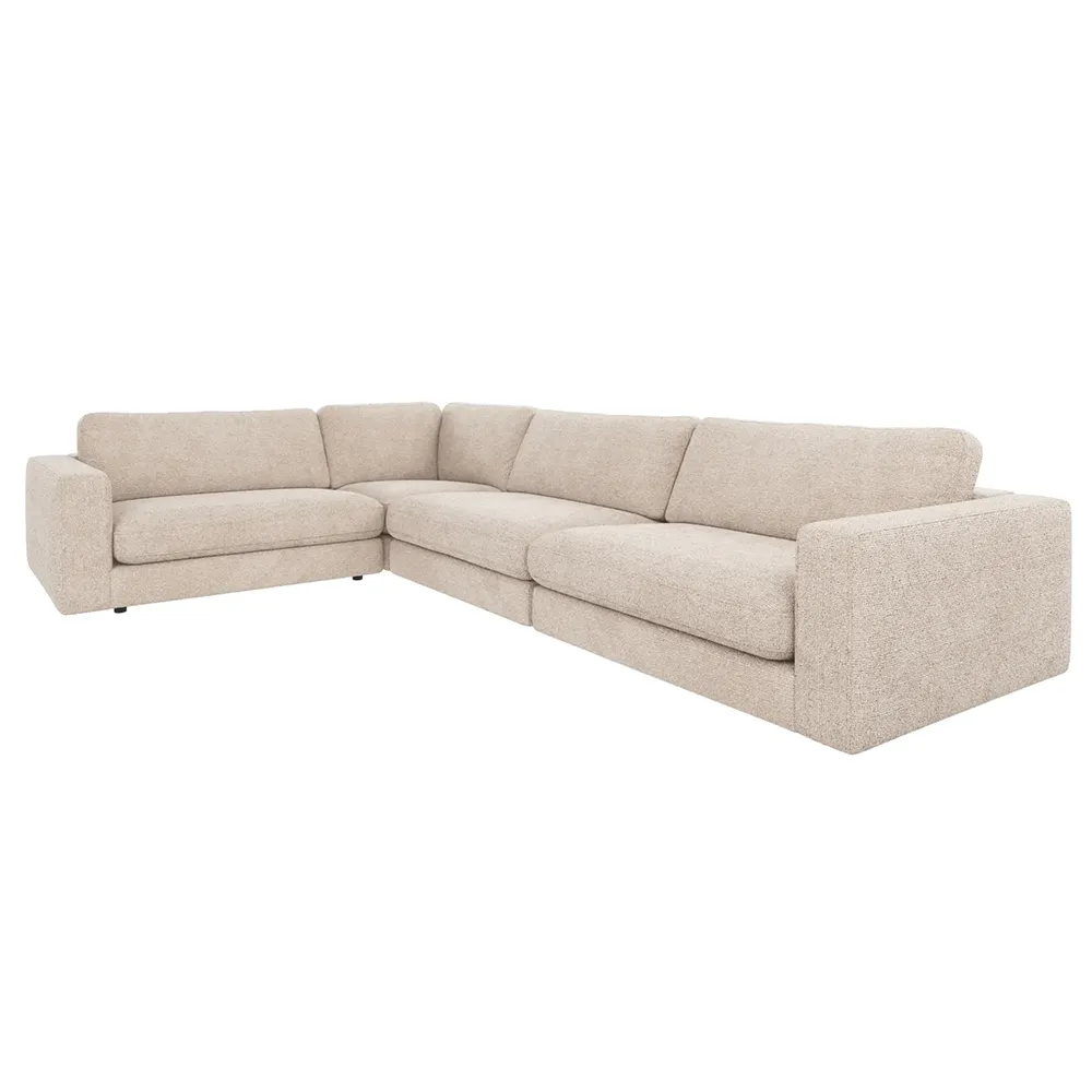 Duncan corner sofa 2+3-seater fabric Robin light grey