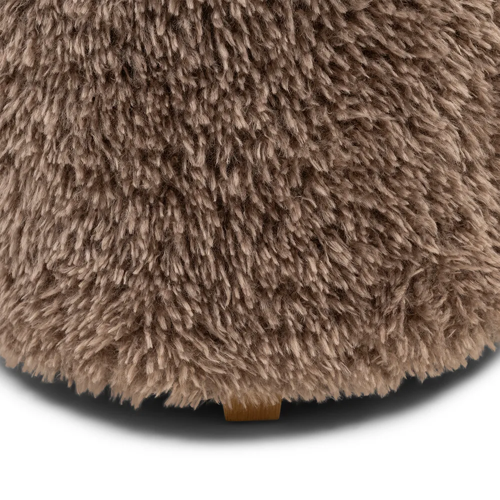 Footstool Bowery Raccoon Taupe
