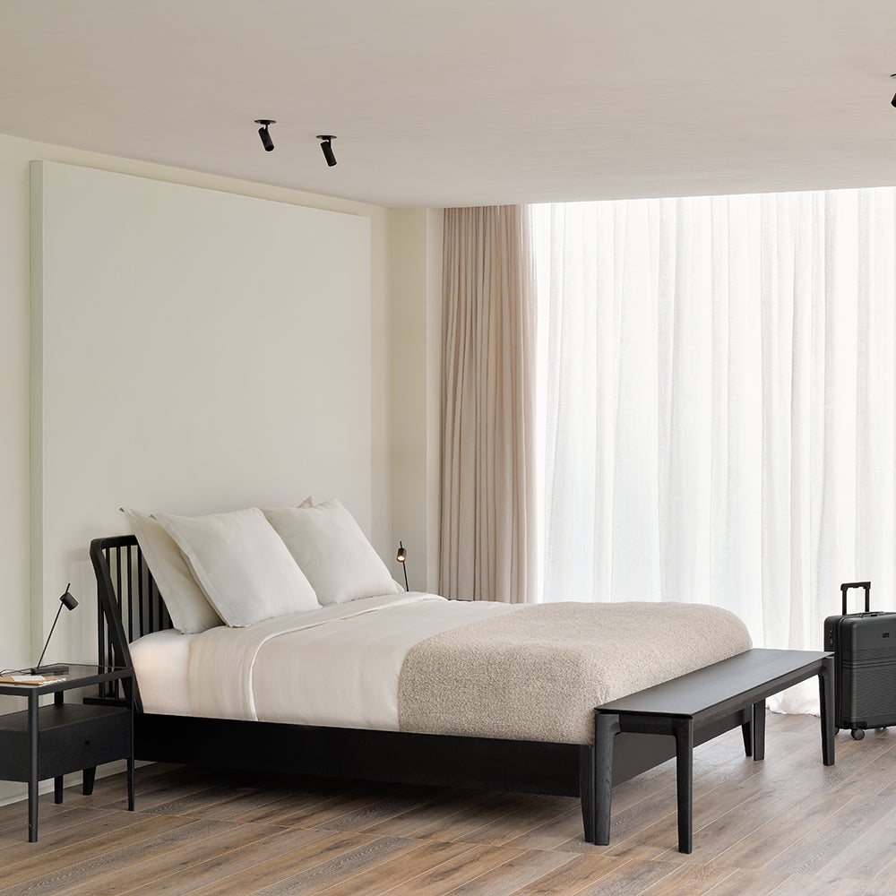 Bok Bench 35x166 cm Black lacquered oak