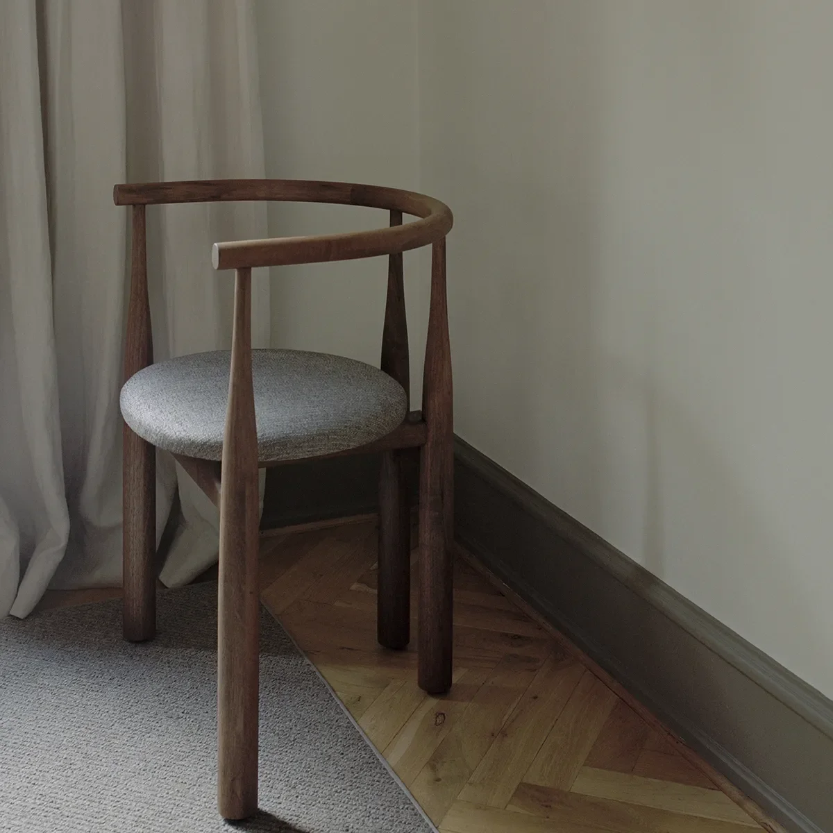 Dining Chair Bukowski Walnut Romo Linara with armrest