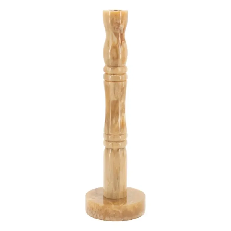 Marlie candle holder 12x12x40 cm resin brown