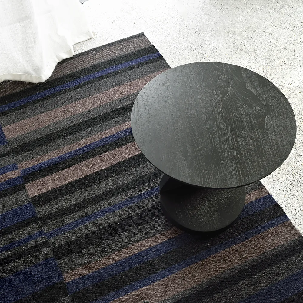 Oblic Side Table Black lacquered teak