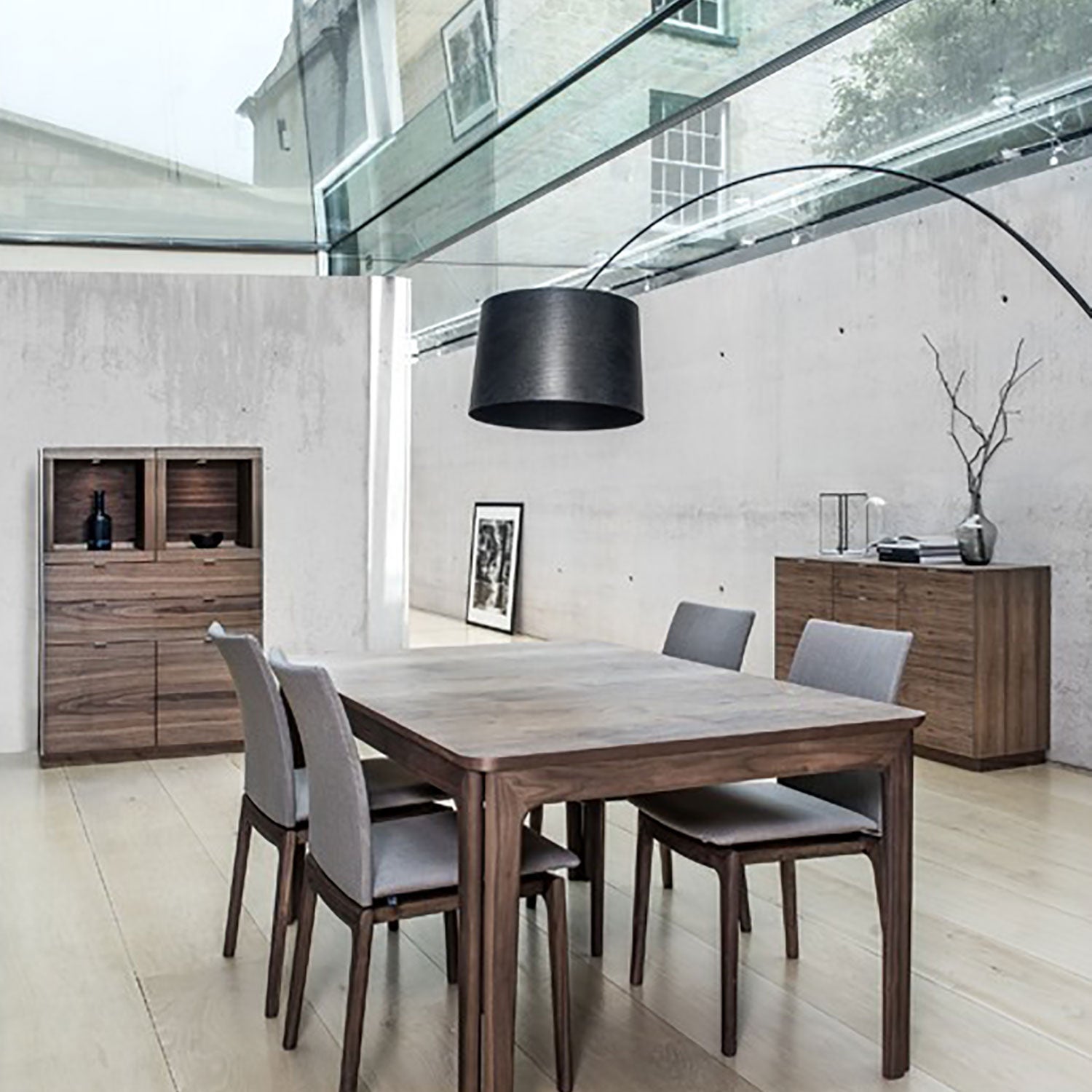 Sm932 Sideboard Black Oak Lacquer 146X44X88cm