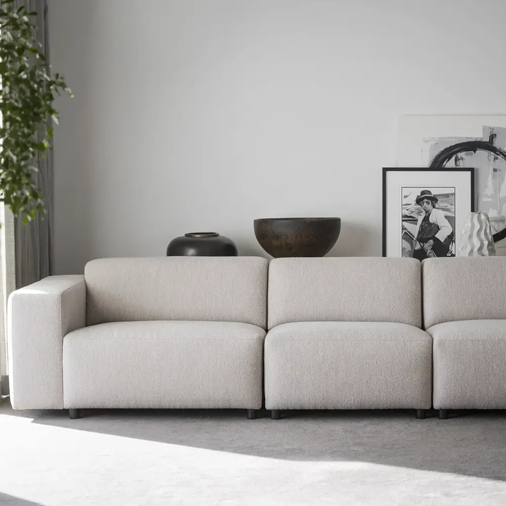 Willard sofa 4-seater fabric Alice light beige