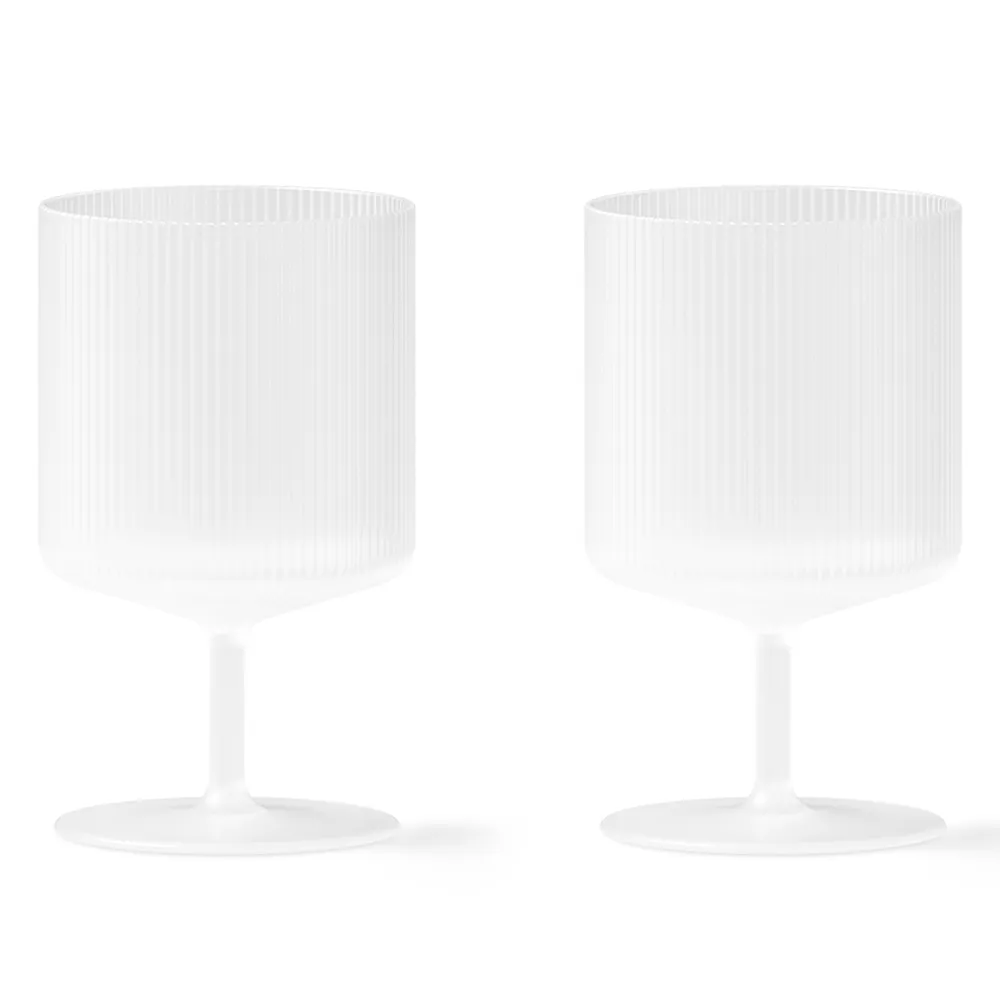 Ripple Wine Glasses - Set of 2 - Frosted