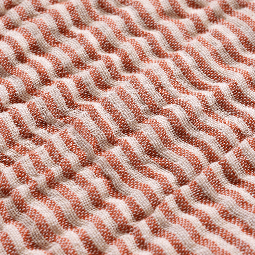 Fino Bedspread - Terracotta/Off-white