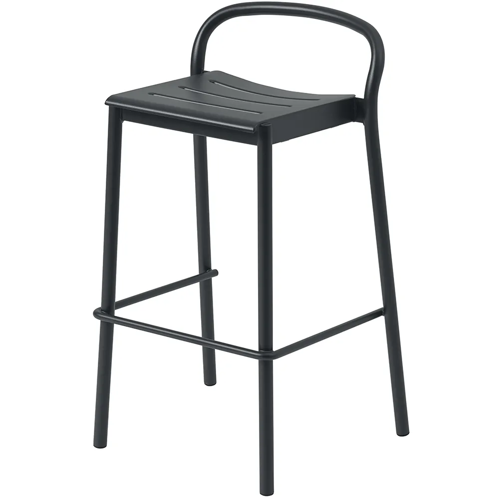 Linear Steel Bar stool Anthracite Black 
