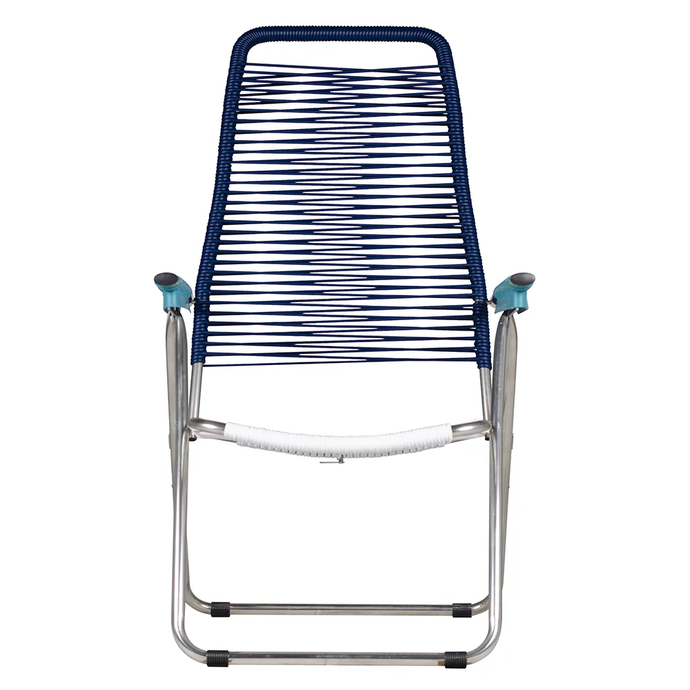 Spaghetti deckchair pop blue/turquoise/white/turquise aluminium