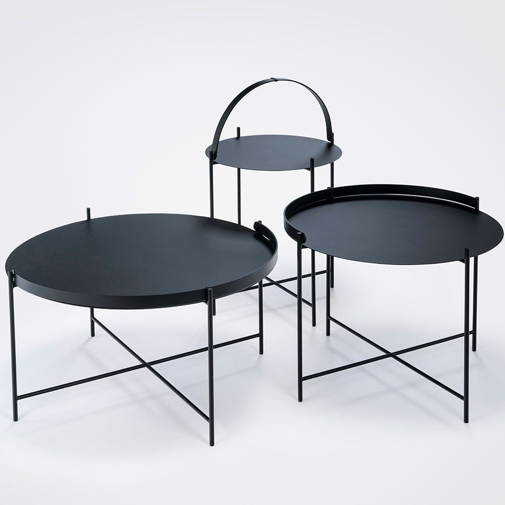 Edge side table 46 cm black steel