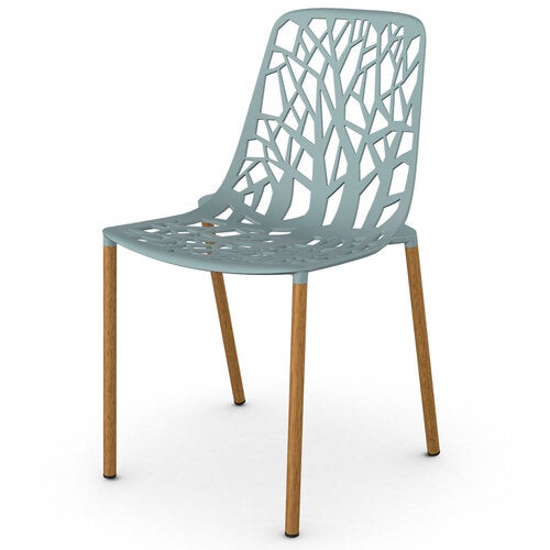 Forest dining chair with Iroko upholstered legs Light Blue