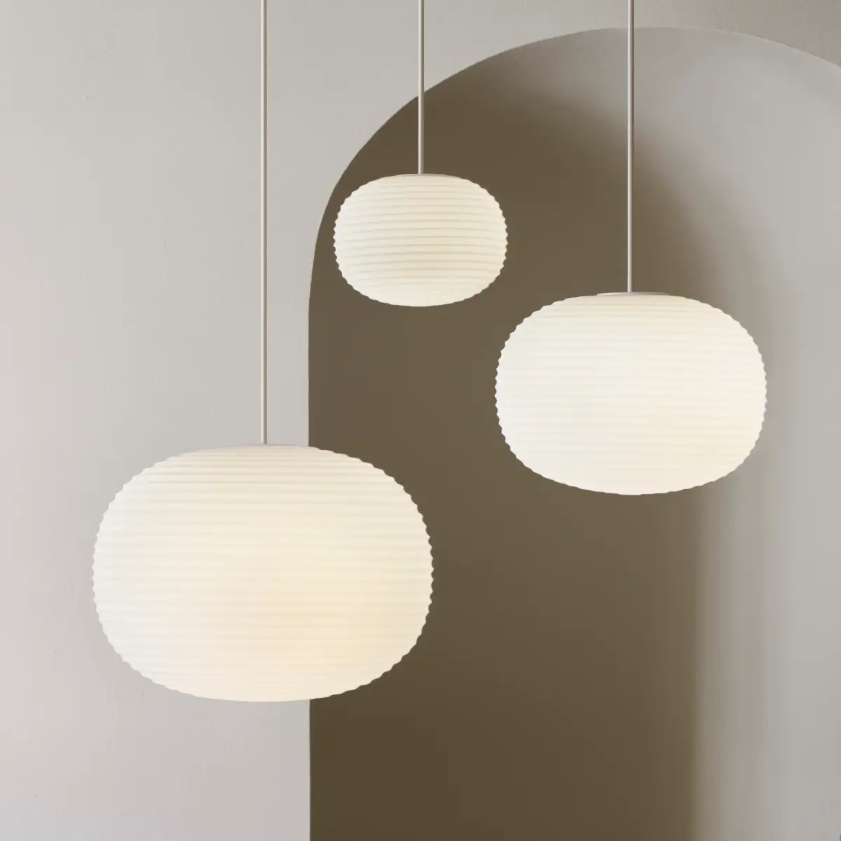 Lantern Pendant Lamp Ø40 White Opal Glass