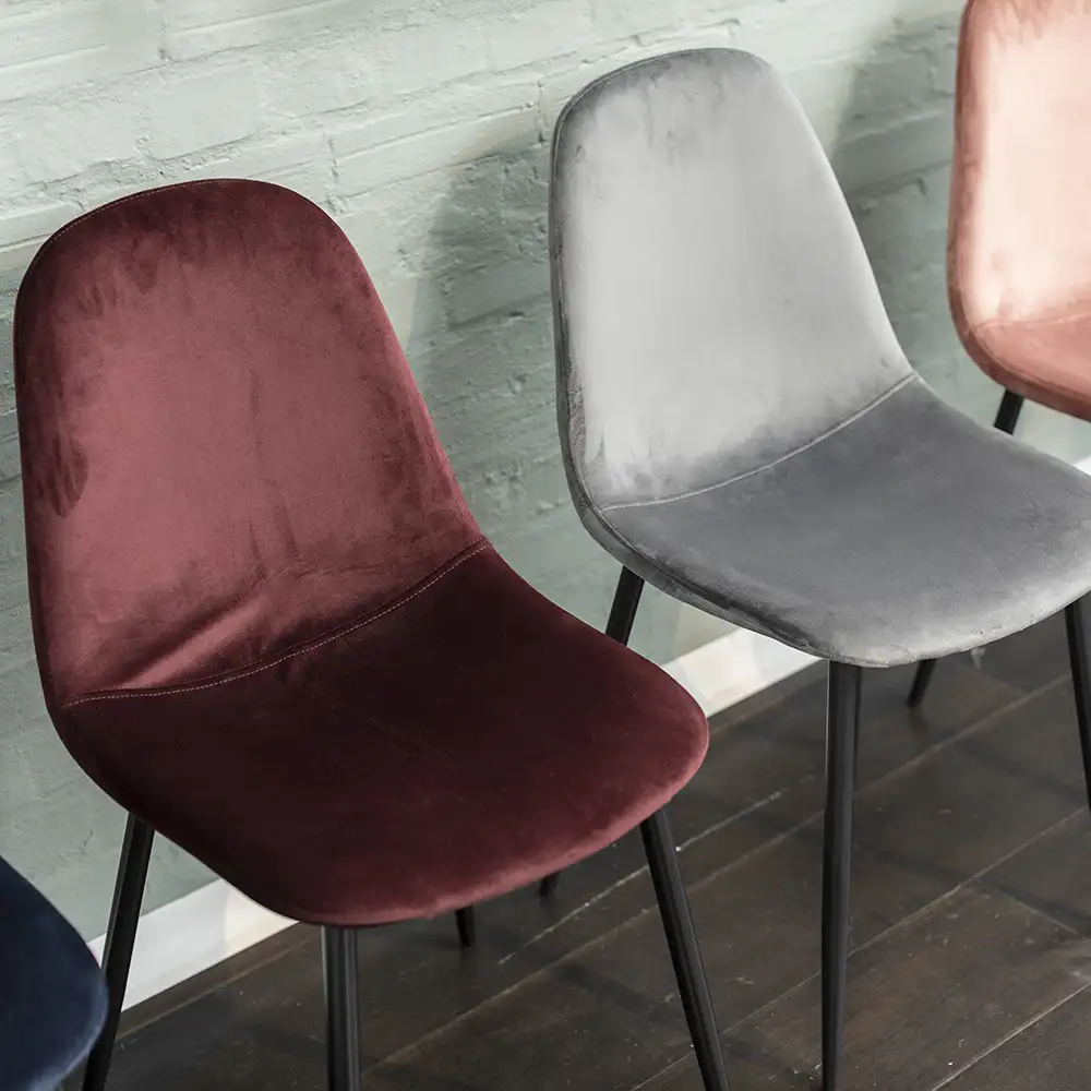Thea Dining Chair burgundy velvet 4-pack