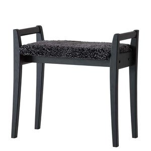 Meja Stool Black Stained Oak/Sheepskin Dark Grey
