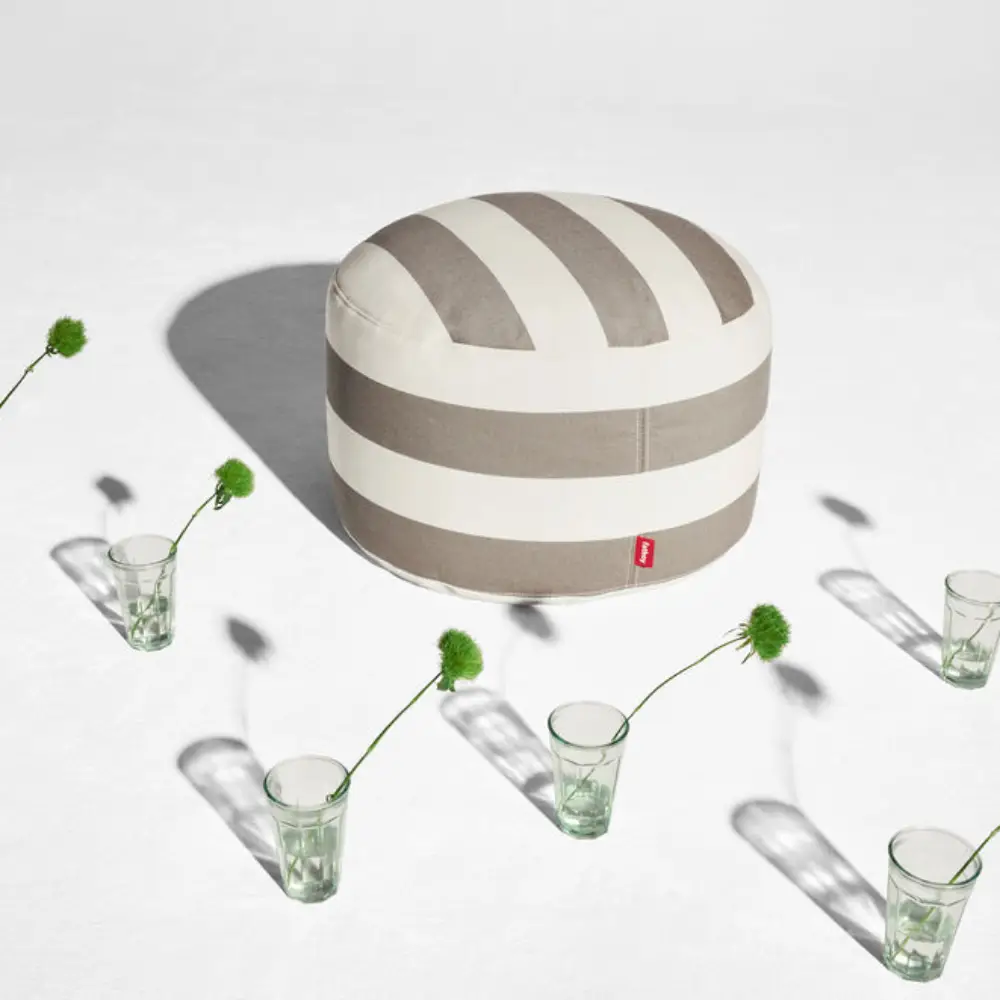point large outdoor pouf stripe cacao