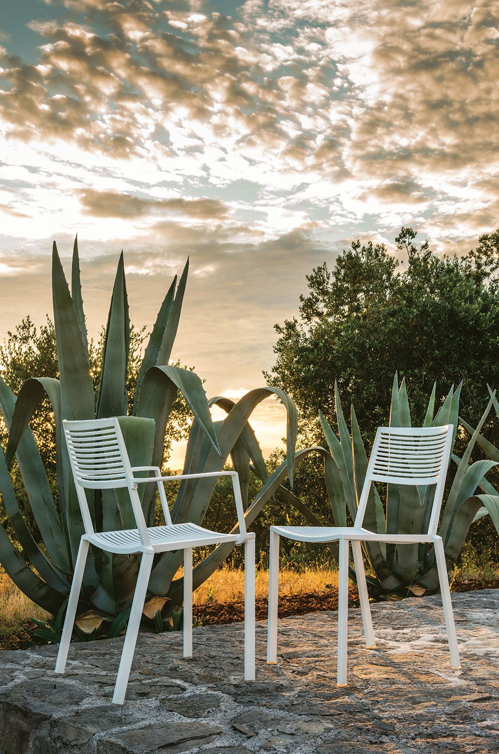 Easy Armchair Stackable Metallic Grey