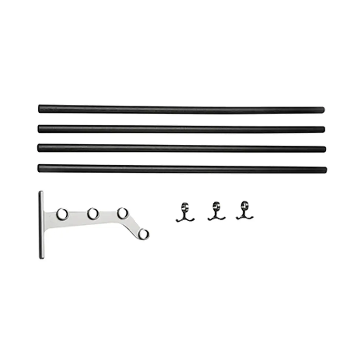Nostalgi 291 Hat shelf extension Black stained oak Aluminium