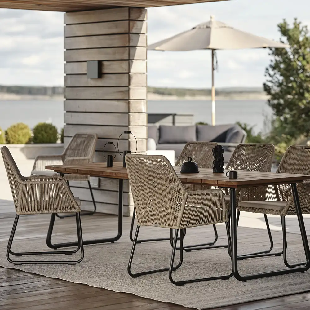 Nolli dining table 90x175 cm black/teak