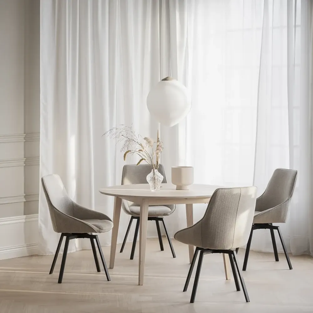 Filippa dining table 120-165x120 cm white pigmented oak