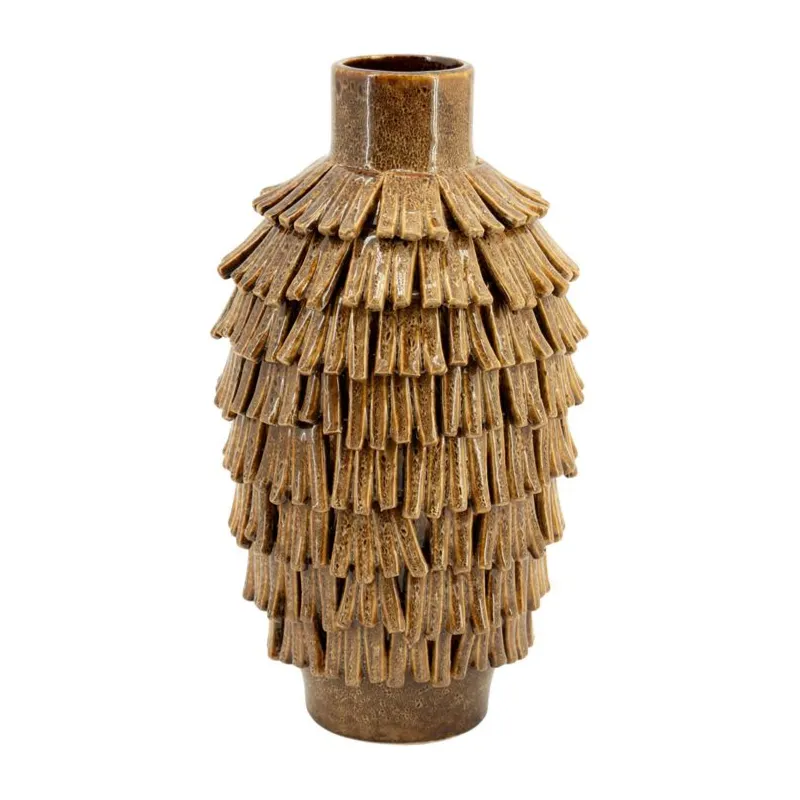 Frappe large Vase 23x22,5x41 cm Earthenware Brown