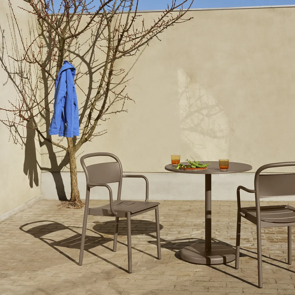 Linear Steel Armchair Taupe