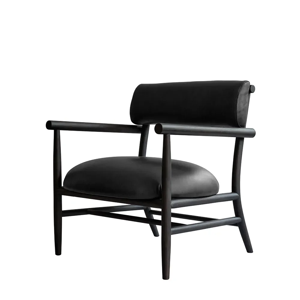 Nama Lounge Chair - Aniline leather black