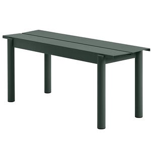 Linear Steel Bench 110x34 cm Dark Green 