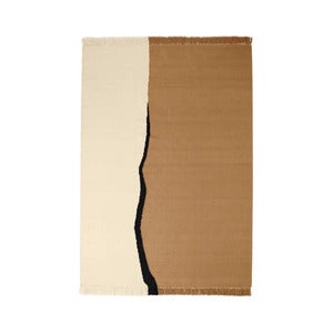Soil Kelim Rug 170x240 cm- Dark Sand/Off-white