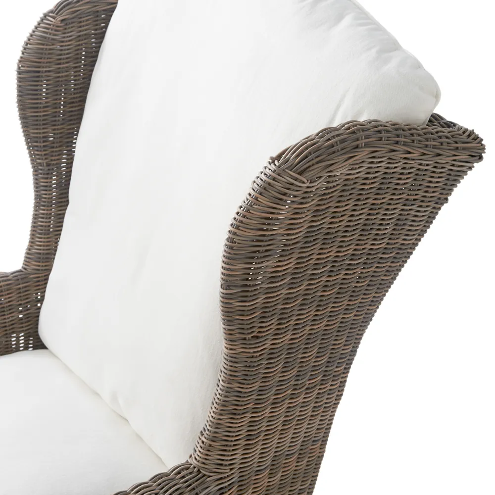 Nicolas wingback armchair artificial rattan