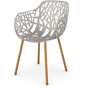 Forest armchair with Iroko upholstered legs Powder Grey