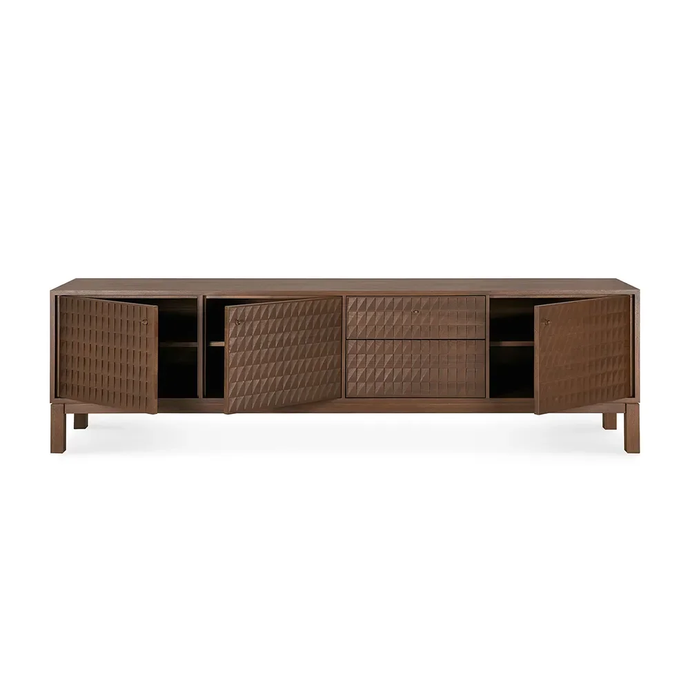 TV Cabinet in Teak Sono Light Brown L212 cm