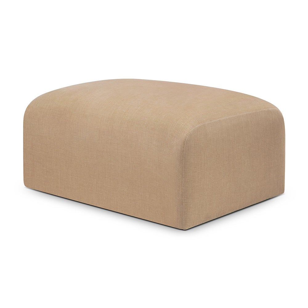 Bulky Footstool Light Sepia 80x60 cm