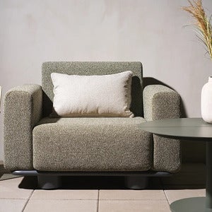Bolster armchair Antracit / Teddy Verde