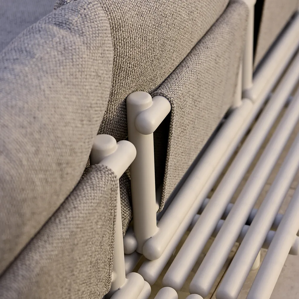 Sticks corner sofa Alu/desert sand