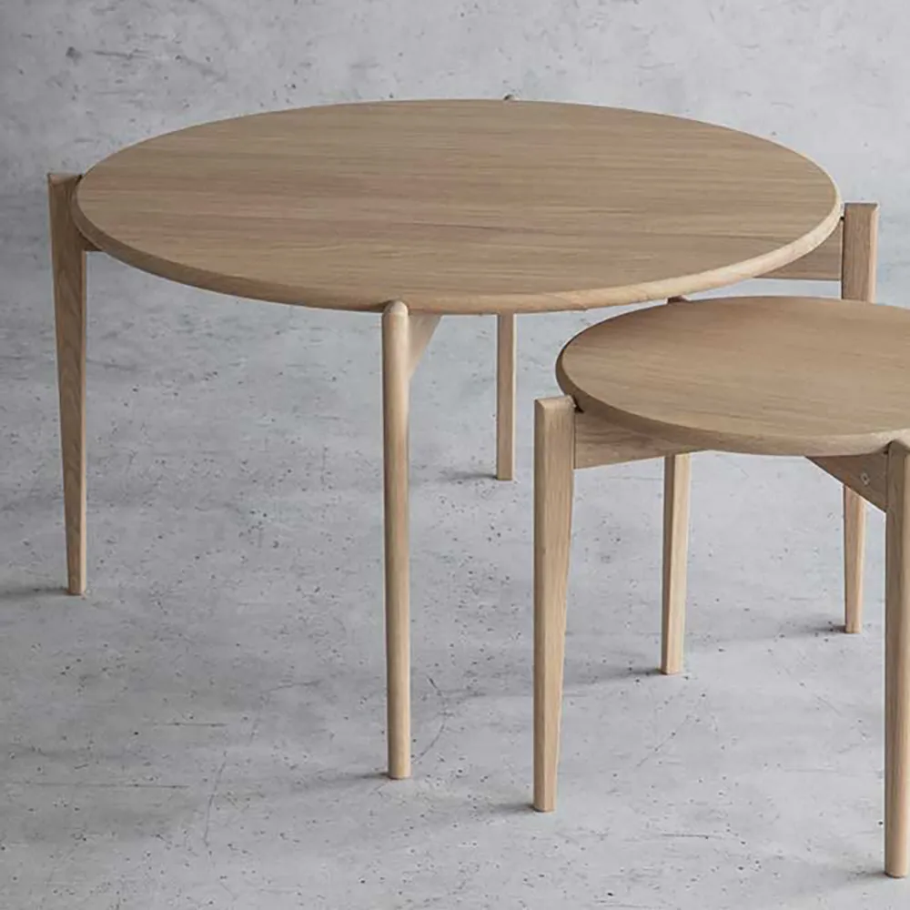 Tilia Coffee table Ø88 cm White oiled Oak