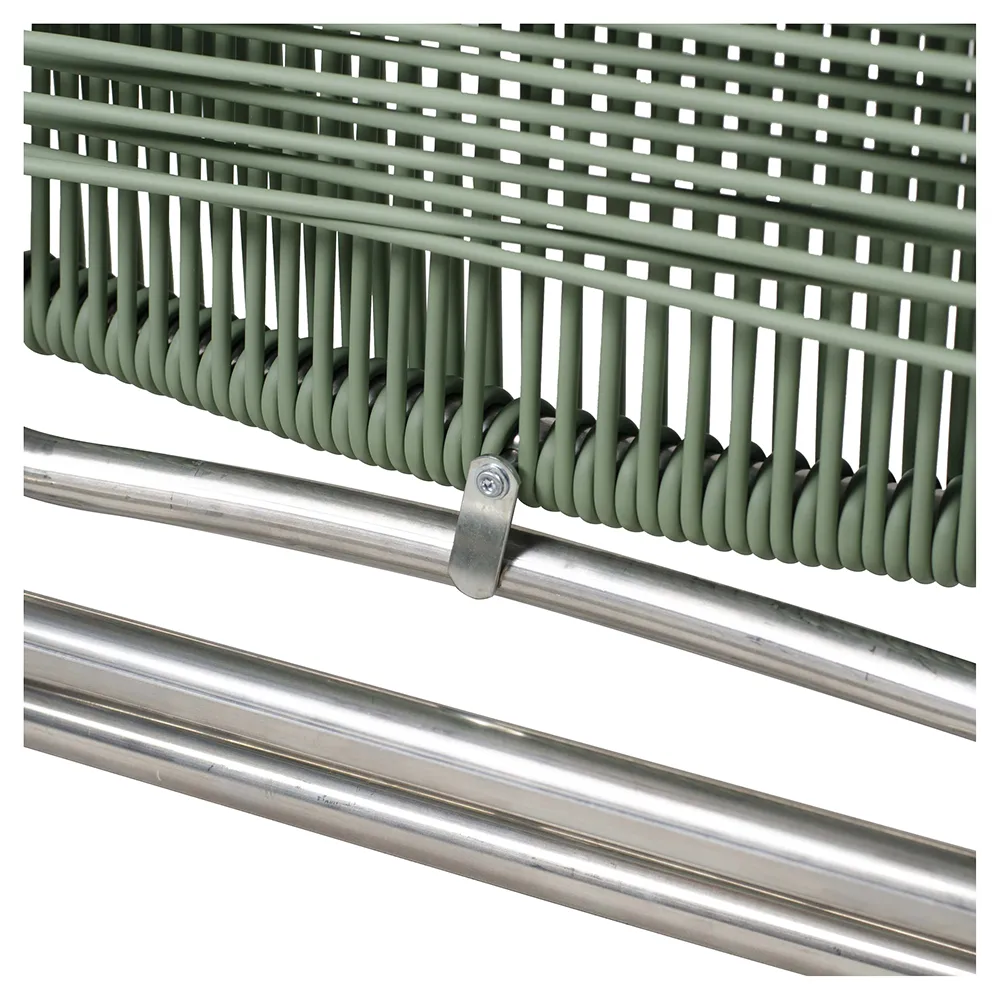 Spaghetti sun lounger sage green aluminium