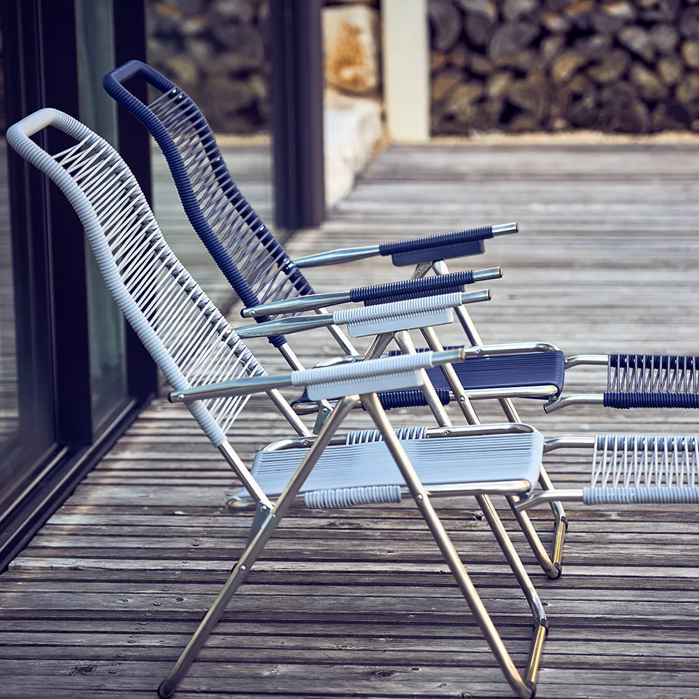 Spaghetti sun lounger white aluminium