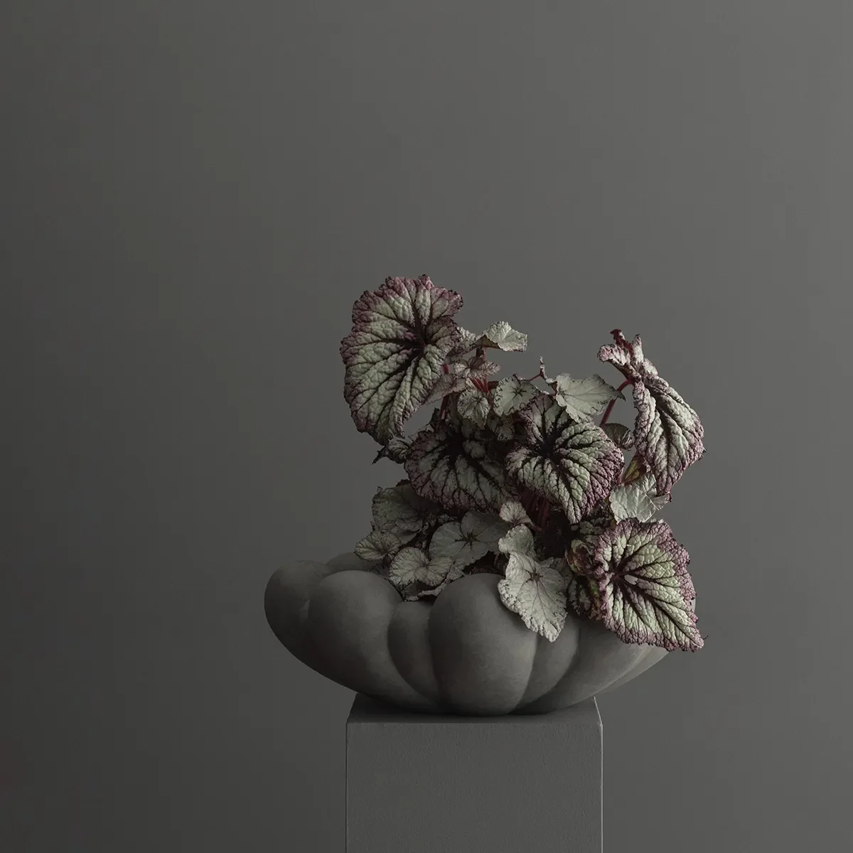 Handmade Decorative Bowl Bloom Dark Grey Ø 44 cm