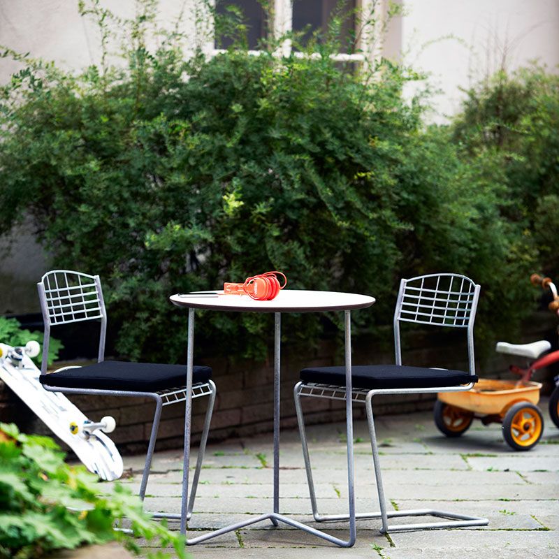 Table High Tech 60 White Laminate / Hot dip galvanised Stand