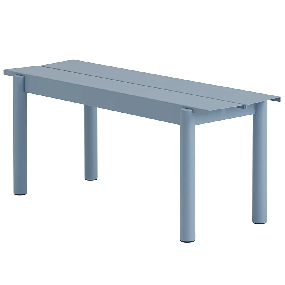 Linear Steel Bench 110x34 cm Pale Blue 