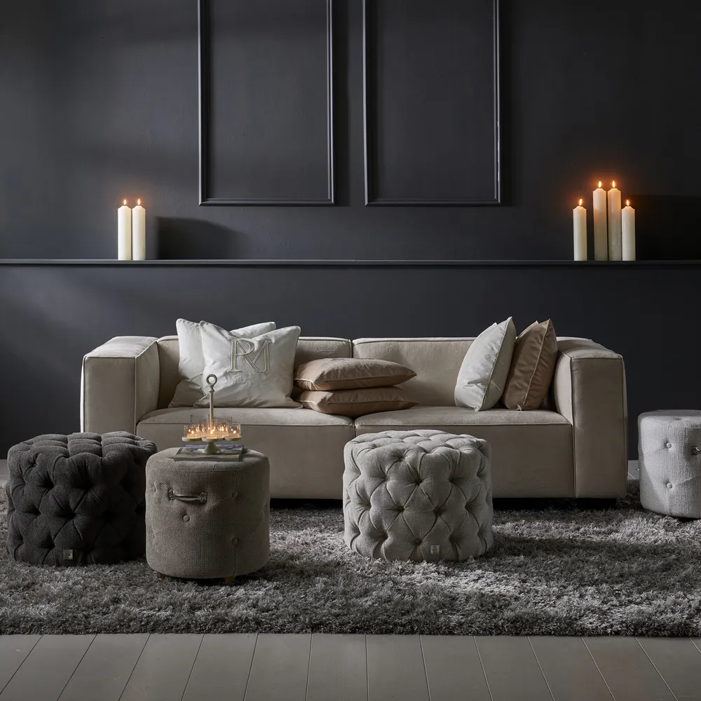 Footstool Bowery Antique White