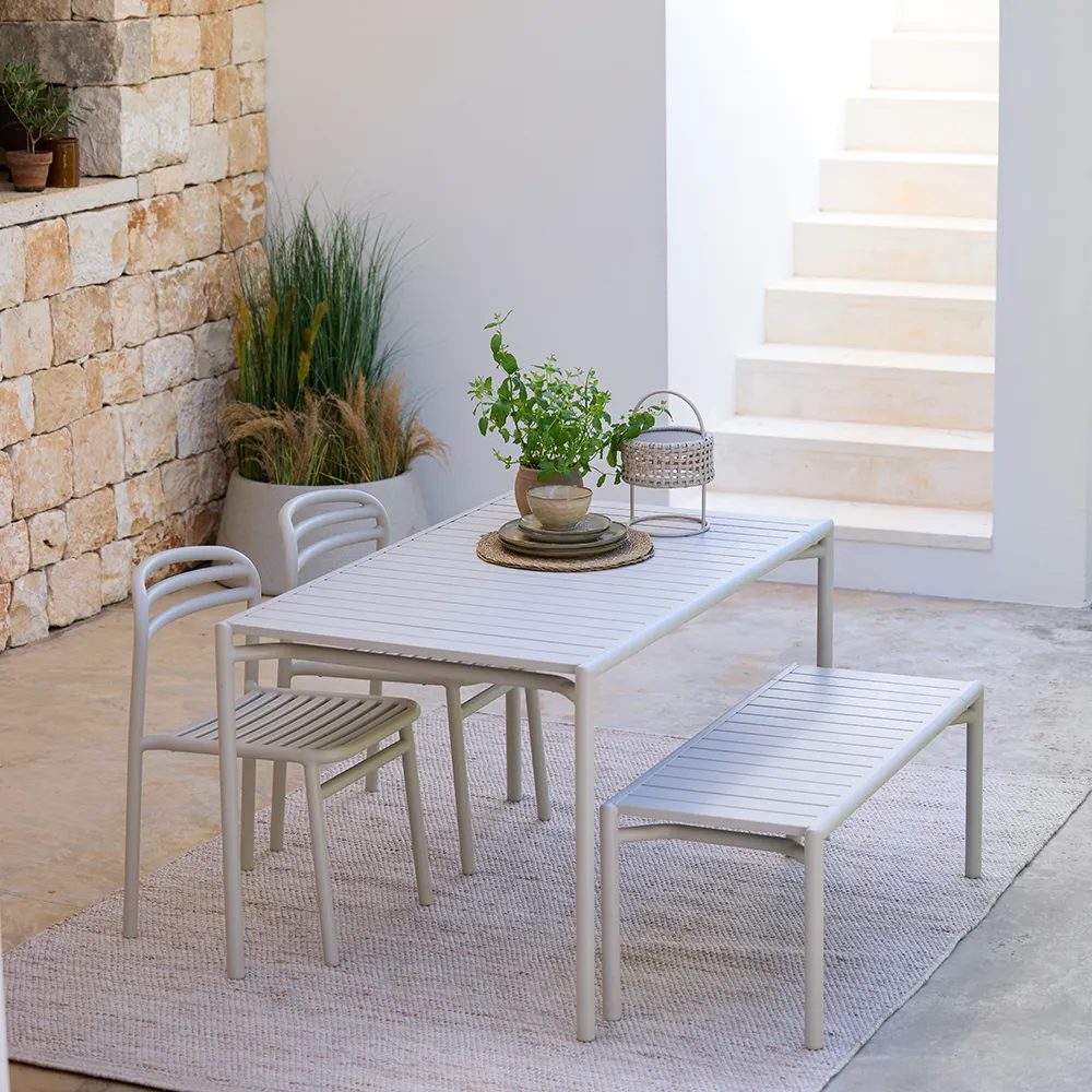 Bliss coffee table/bench Sand, aluminium