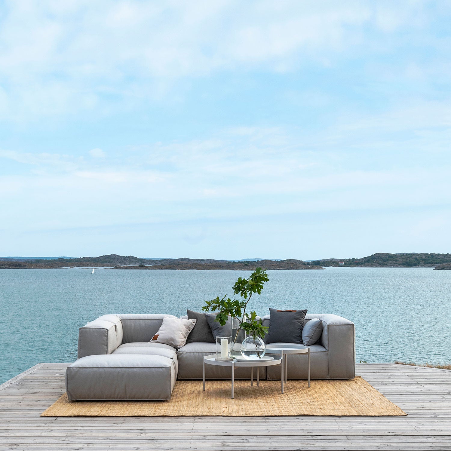 Asker Footstool Light grey