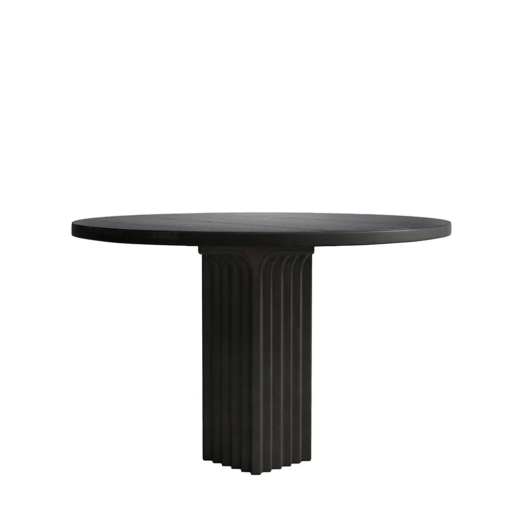Arc Dining Table, Ø120 - Coffee Black Oak